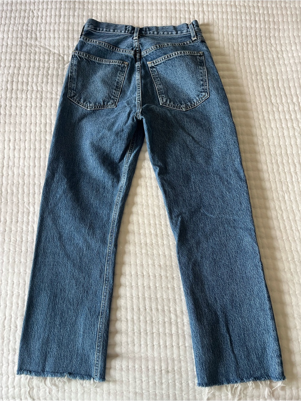 Agolde Women's 90s Pinch Waist Straight Leg Jeans in Dark Blue Denim 24 - Picture 5 of 8